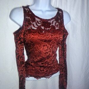 Elegant Lace Cold Shoulder Top